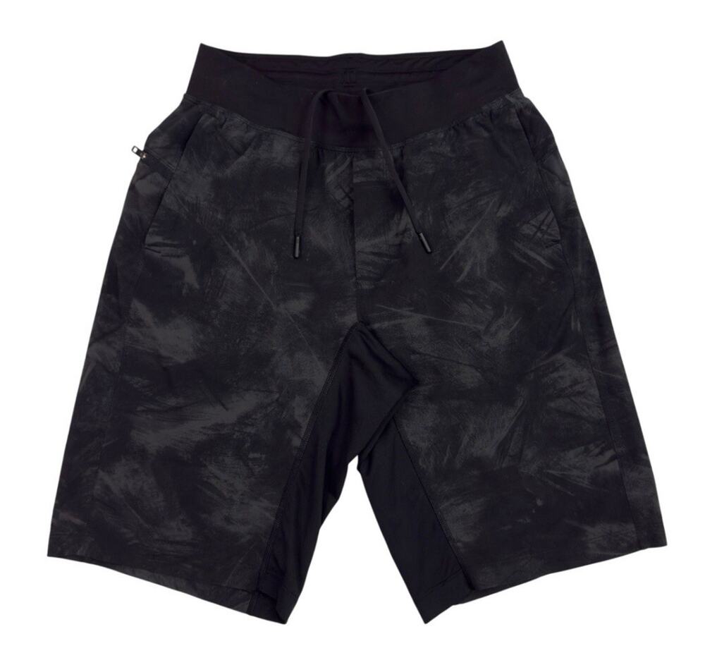 Lululemon T.H.E. Short Mens S Black Brushstroke Linerless 11”‎ Shorts Drawstring